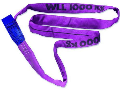 Braun 10061RS Rundschlinge 1000 kg Tragkraft, 6 m Umfang, endlos mit Polyesterkern, violett