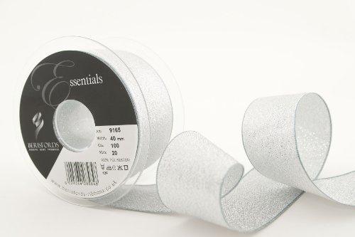 Berisfords Lame Ribbon, Silver, 10.2 x 1.5 x 10.2 cm
