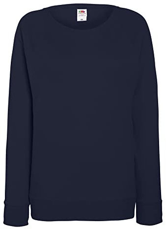 Fruit Of The Loom - Felpa leggera da donna, con maniche raglan, 240 g/m² Blu scuro S
