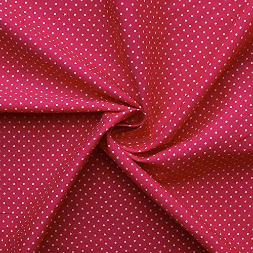 Punto piccolo - tessuto di 100% cotone - punti bianche su fondo colorato - stoffa al metro (ciclamino)