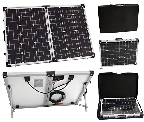120W 12V Photonic Universe Portable Folding Solar Charging kit with Protective case and 5m Cable for a Motorhome, Caravan, Campervan, Camping, car, Van, Boat, Yacht or Any Other 12V System