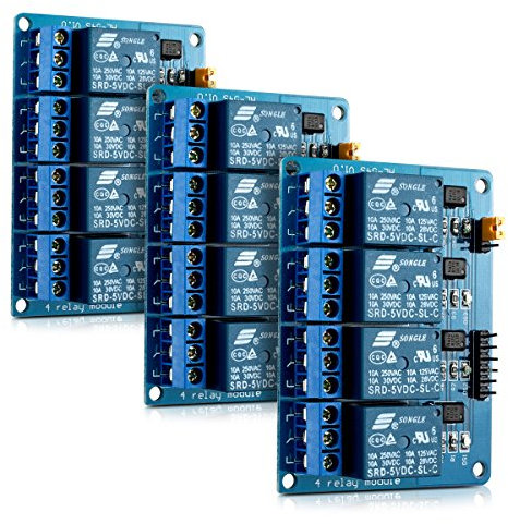 kwmobile 3X 4 Kanal Relais Modul mit 5V für Arduino