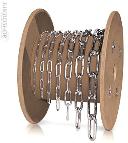 Seilwerk STANKE 32m 5mm Rundstahlkette langgliedrig Rolle Stahlkette - DIN verzinkte Eisenkette Stahl Eisen Kette abgerundet