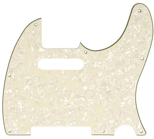 Musiclily 8 Löcher Tele Pickguard Gitarre Schlagbrett für Fender American/Mexican Standard Telecaster Modern Style E-Gitarre,4 lagig Parchment Pearl
