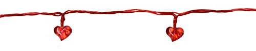 LED Lichterkette 10'er Herz rot Batteriebetrieb 726-11