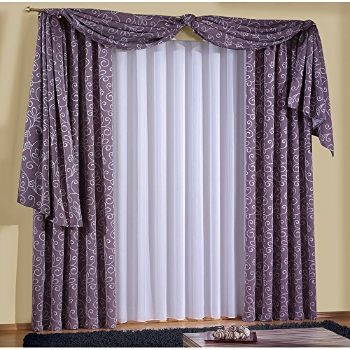 Georg Chr. Wirth Gardine Devi aus Deko-Stoff, mit U-Band lila 225X135 CM