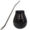 Gaucho Bruno Yerba Mate - Ensemble de Gourde et Paille - Tasse en Céramique, Paille Bombilla en Acier Inoxydable - Kit pour Boisson Maté Bio et Réutilisable – Maison et Voyage – 400ml - Noir