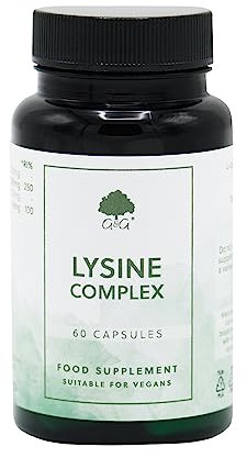 L-Lysine Complex 400mg - with Vitamin C & Zinc - 60 Vegan Capsules - Non-GMO, Made in The UK by G&G Vitamins