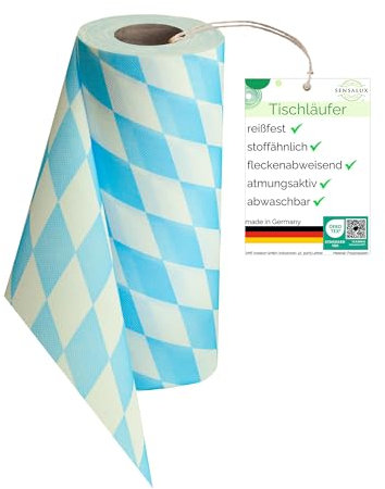 Sensalux Tischläufer, Tischband, stoffähnliches Vlies, Standard 100 by Oeko-TEX® - Klasse I Zertifiziert, 30cm x 25m, Bayern