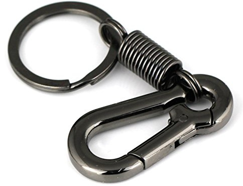 Maycom Retro Style Simple Strong Carabiner Shape Keychain Key Chain Ring Keyring Keyfob Key Holder (Black) by Maycom