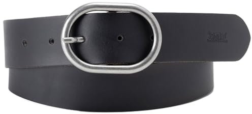 Levi's Damen Circle Buckle Core Gürtel, Schwarz (Black), 80 cm (Herstellergröße: 80)