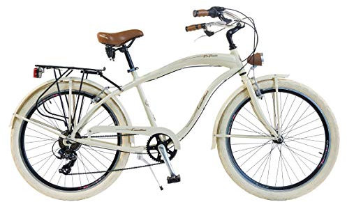 Via Veneto by Canellini Fahrrad Rad Citybike CTB Herren Man Vintage Retro American Cruiser Alluminium (Beige)
