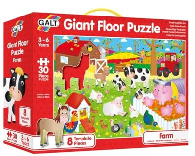 Galt Toys, Giant Floor Puzzle - Farm, Floor Puzzles for Kids Age 3+