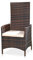 Melko Relaxsessel Polyrattan Garten, ca. 62 x 57 x 111 cm, verstellbar, wetterfest, inkl. Sitzkissen, Braun