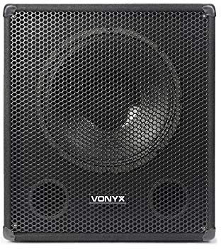 Skytec SMWBA15 15 Powered Subwoofer with Built-In 2x150W Amplifier, Mic Input with Echo, RCA Loop Thru – Active PA Bass Speaker for DJs, Events, Karaoke, Live Sound, Parties, Venues