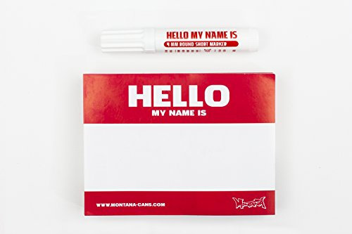 Montana Hello my name is... Aufkleber Set + Marker rot