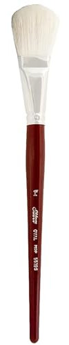 Silver Brush Limited 5519S Silver Mop White Oval Brush, Oil, Acrylic, and Watercolour Brush, Short Handle, Size 1
