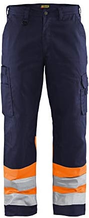 Blaklader 15641811 Hose mit hoher Sichtbarkeit, Marineblau/Orange, grootte D116