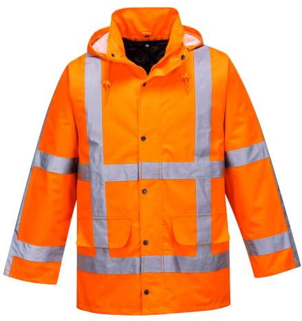Portwest R460 RWS Hi-Vis 2-in-1 Winter Traffic Jacket Long Sleeve 4 Pockets | Orange, Small, EN ISO 20471 Class 3, EN 343 Class 3:1, UPF 40+, 300D Oxford, Detachable Lining, Storm Flap Front, Two-Way Zip