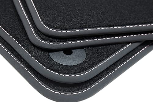 tuning-art Fußmatten passend für VW UP Skoda Citigo Seat MII UP! 2011-2023 | 4-teilig 100% passgenau Winter Gummirückseite Befestigungssystem Bandeinfassung Handeingearbeitete Ziernähte Velours