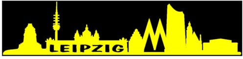 Skyline4u Aufkleber Leipzig Skyline mehrere Größen 15 x 3,4cm gelb