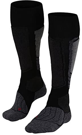 FALKE Damen Skisocken SK1 Comfort W Kh Wolle Funktionsmaterial warm dick 1 Paar, Schwarz Black-Mix 3010, 37-38
