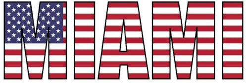 Skyline4u Miami Schriftzug Schriftzug Autoaufkleber USA - 10x3,4cm