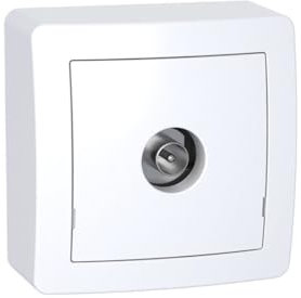 Zenitech SC5SHN0262311P Alrea Prise TV simple mâle blindée, Blanc