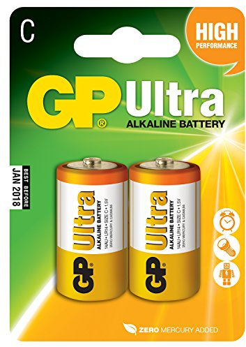 GP AVL175 ULTRA ALKALINE C 1.5V BATTERIES, 2 PACK