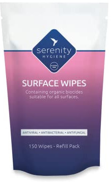 Antibacterial Surface Cleaning Wipes - Alcohol Free Sanitising for all Hard Surfaces - Made in UK - Refill Pouch of 150 Large Strong Wet Wipes - Refill Pack of 1