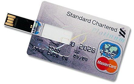 CLE CARDAN LIGHT EUROPE 4GB Speicherkarte in Scheckkartenform Standard Chartered Platinum USB Stick