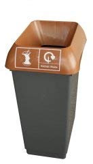 Chabrias Ltd 50 Litre Recycling Waste Bin With Lid & Logo Sticker Included (Brown Lid & Kitchen Waste Logo)
