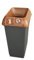 Chabrias Ltd 50 Litre Recycling Waste Bin With Lid & Logo Sticker Included (Brown Lid & Kitchen Waste Logo)