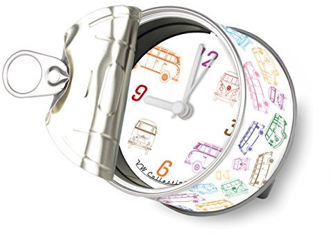 BRISA VW Collection - Volkswagen T1 Bulli Bus Tisch-Uhr, Magnet-Uhr, MyClock auch personalisierbar, Foto-Geschenk (Umrisse)