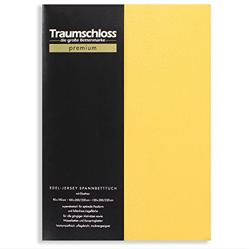 Traumschloss Premium Edel-Jersey Spannbettlaken 180-200x200-220 Gold