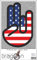INDIGOS UG The Shocker Hand - Aufkleber/AUTOAUFKLEBER - Decal Sticker 15cm außenklebend - schwarzer Umriss mit Fahne/Flagge - USA - Vereinigte Staaten