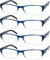 Eyekepper 4er-pack Damen und Herren Rechteckige Lesebrille mit Federscharnieren in Blau +2.50
