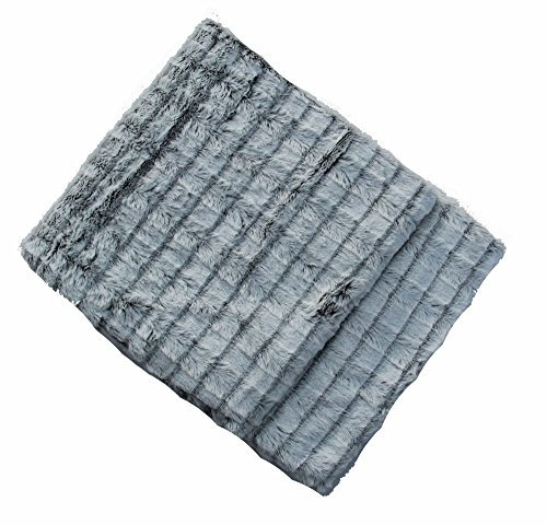 Couverture faux fur clair à carreaux-léger aspect plaid 130 x 180 cm
