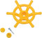 Little Duck Bear Pirate Boat Steering Wheel Solid Plastic Kids Climbing Frames or Tree Houses - Yellow - Heavy Duty.