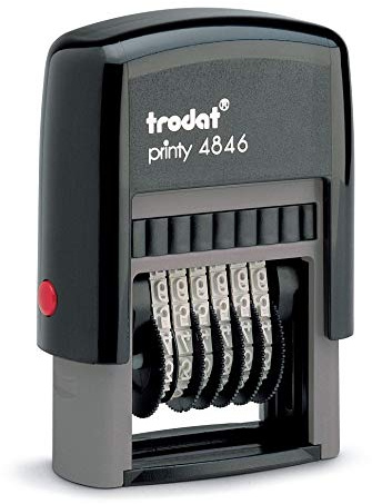 Trodat 6 Digit Self-Inking Numberer Rubber Stamp, .125 x .6875 - Black Ink, Durable & Easy-to-Use for Rapid Numbering