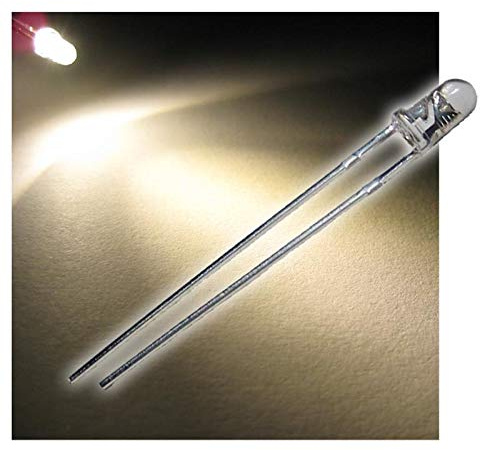 world-trading-net - 50 LEDs 3mm wasserklar warmweiß Typ WTN-3-11000ww, Leuchtdiode, bedrahtet, Diode leuchtend, als Bauteil