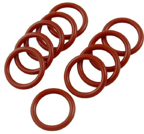 sourcing map 10 Stücke ziegelrot Silikon Öldichtung O-Ring Dichtung Ring 24mm x 3mm