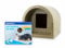 Mr Snugs Plastic Outdoor Cat Kennel & Ancol Self Heating Pet Pad - Sand Stone Colour