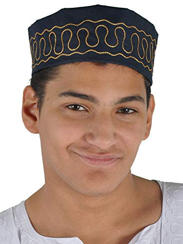 Egypt Bazar Traditionelle Arabische Kopfbedeckung - Araber - Karnevalskostüm/Farbe: Nachtblau-Gold