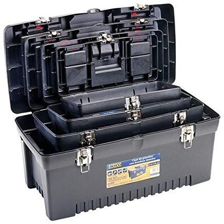 Alyco 192765 Pack 4 Cajas de Herramientas de plástico 580 x 280 x 295 mm