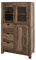 MASSIVMOEBEL24.DE Vitrine Sheesham 90x45x148 grau geölt Nature Grey #62