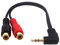 Wpeng RCA Jack câble Adaptateur, plaqué Or 90 degrés à Angle Droit 3.5 mm doré 1/20,3 cm TRS stéréo mâle vers Double RCA Femelle Jack câble Adaptateur (0,2 m/20 cm)