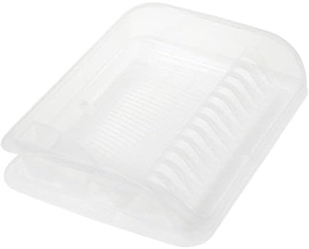 keeeper Pierre Escurreplatos con Bandeja, PP, Natural Transparente, 39.5 x 29.5 x 8 cm