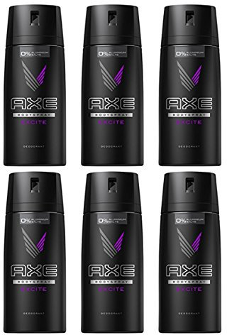 6x Axe Excite Deodorant Bodyspray/ je 150ml/ ohne Aluminium/ for men