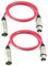 Adam Hall Cables 2 Stück K3MMF0100RED Mikrofonkabel XLR female auf XLR male DMX Audio Kabel 3 pol polig (1,0 m, Rot, 2)